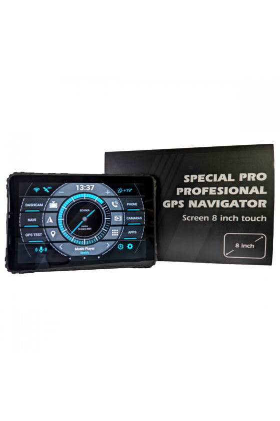GPS für LKW Navion S8 PRO Special Truck 8 Zoll 4G mit Dashcam Wasserdicht IP67 und Fallschutzhülle